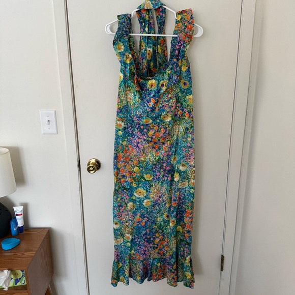 Show Me Your Mumu Alexis Midi Dress in Painterly Petals size XXL - Picture 2 of 6